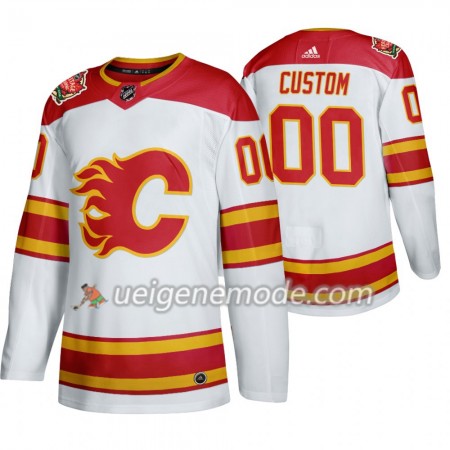 Herren Eishockey Calgary Flames Trikot Custom Adidas 2019 Heritage Classic Weiß Authentic